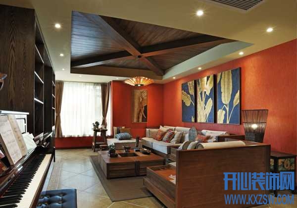 异域东南亚客厅设计说明，东南亚客厅的大气与优雅如何打造
