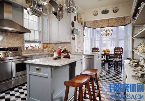 厨房地砖配色构成，融美观与耐脏性能一体的装饰学