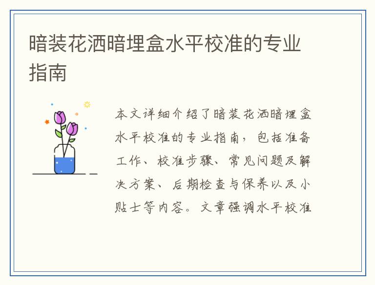 暗装花洒暗埋盒水平校准的专业指南