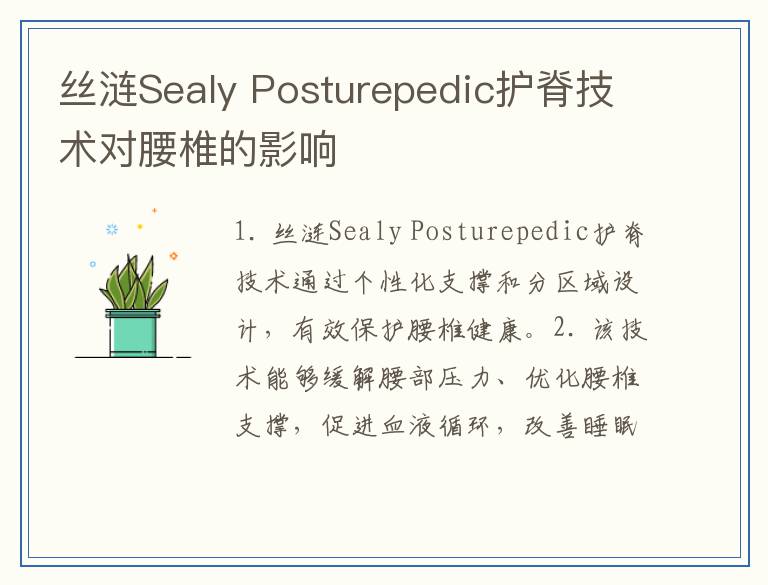 丝涟Sealy Posturepedic护脊技术对腰椎的影响