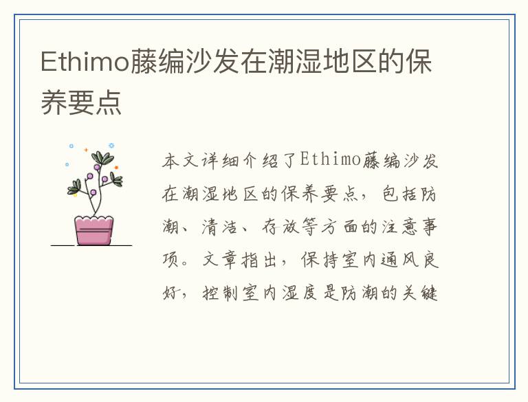 Ethimo藤编沙发在潮湿地区的保养要点
