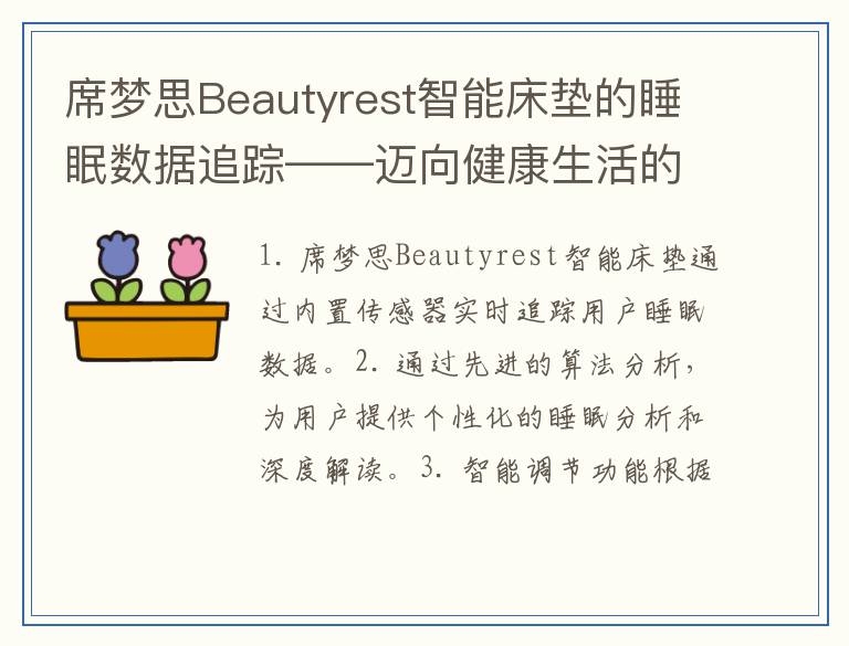 席梦思Beautyrest智能床垫的睡眠数据追踪——迈向健康生活的智能之旅