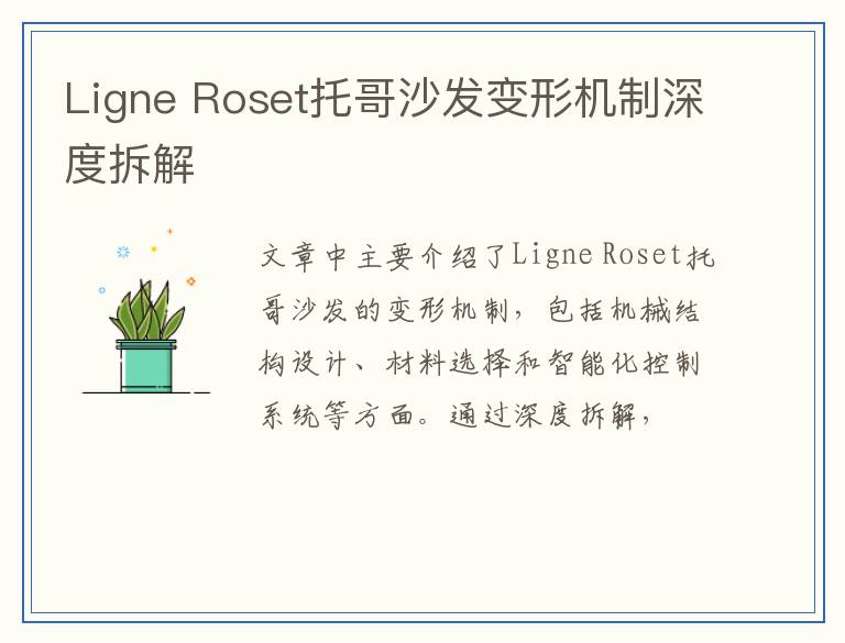 Ligne Roset托哥沙发变形机制深度拆解