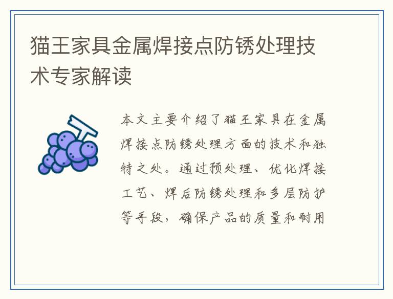 猫王家具金属焊接点防锈处理技术专家解读