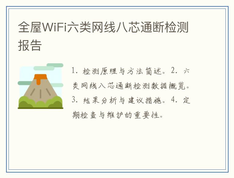全屋WiFi六类网线八芯通断检测报告