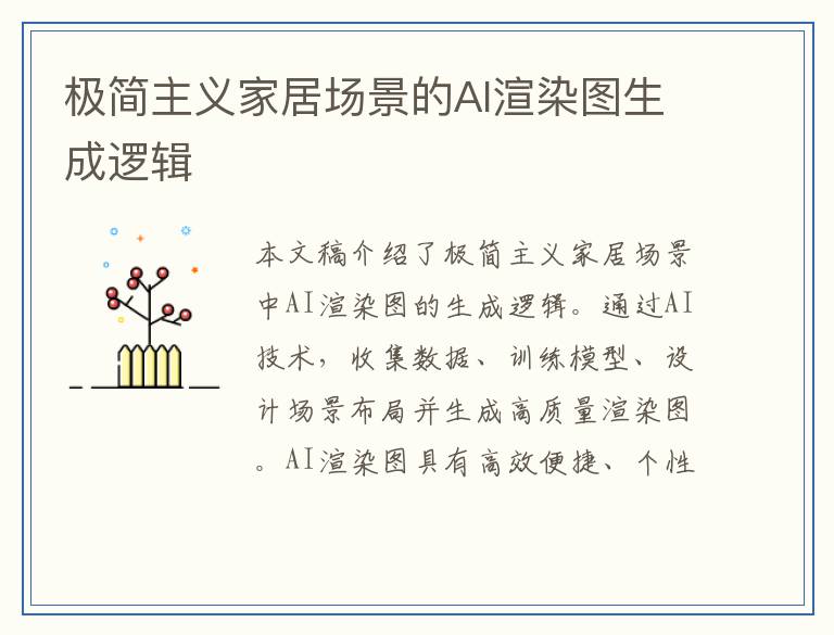 极简主义家居场景的AI渲染图生成逻辑