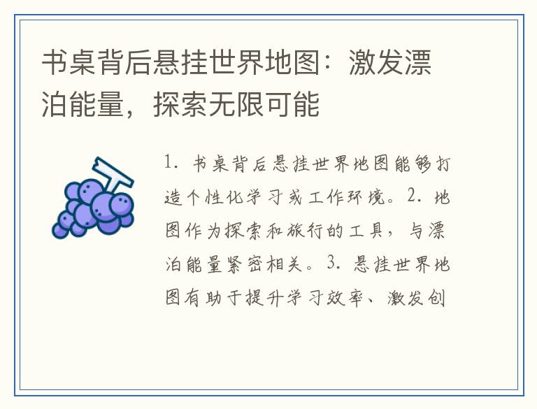 书桌背后悬挂世界地图：激发漂泊能量，探索无限可能