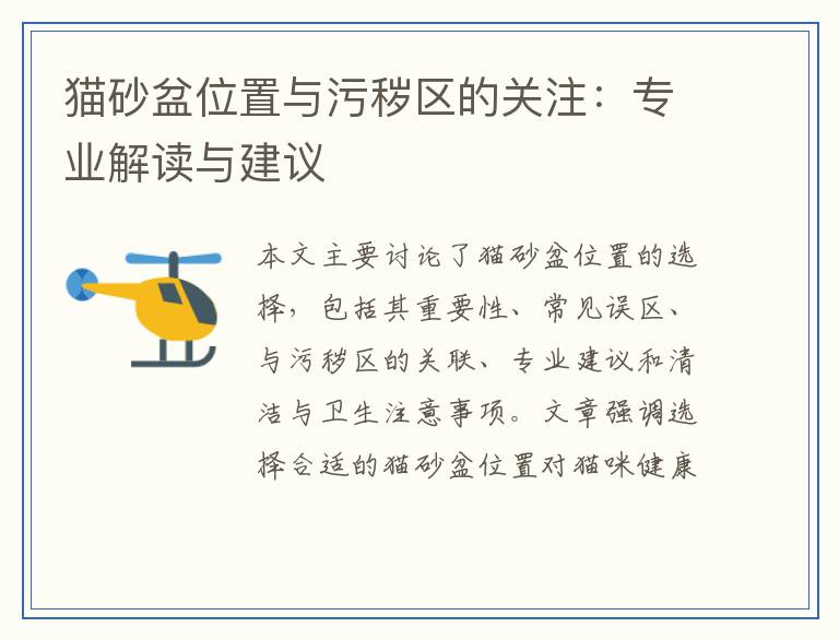 猫砂盆位置与污秽区的关注：专业解读与建议