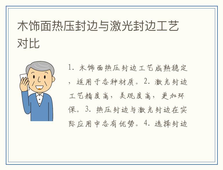 木饰面热压封边与激光封边工艺对比