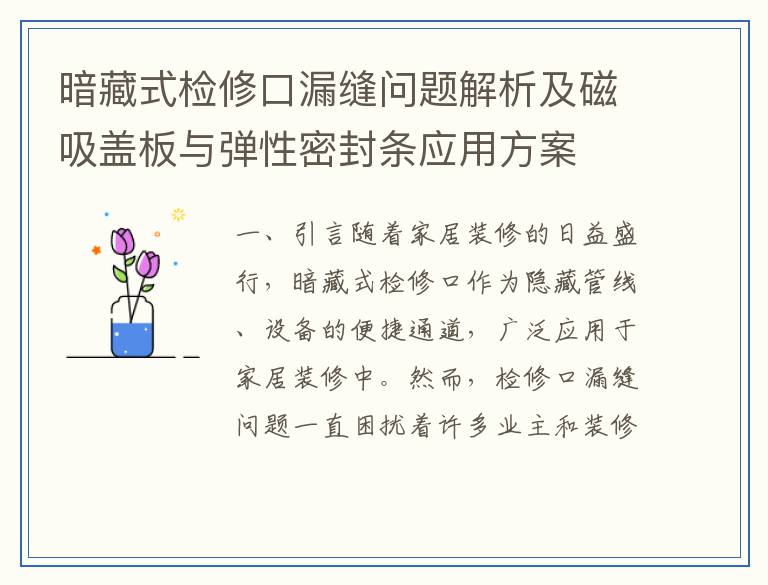 暗藏式检修口漏缝问题解析及磁吸盖板与弹性密封条应用方案