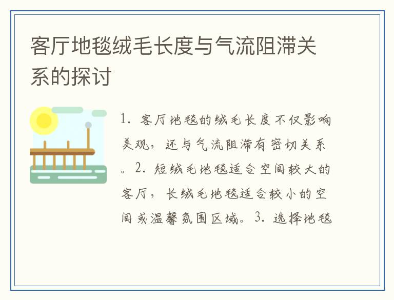 客厅地毯绒毛长度与气流阻滞关系的探讨