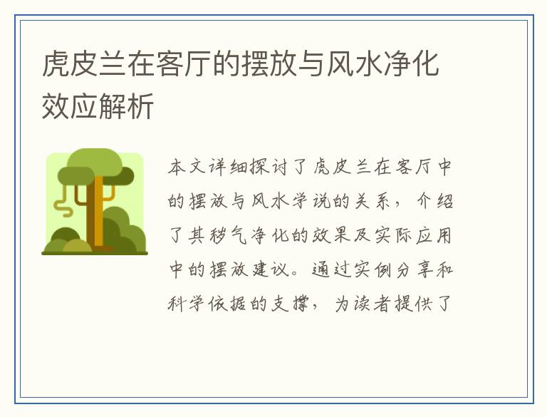 虎皮兰在客厅的摆放与风水净化效应解析