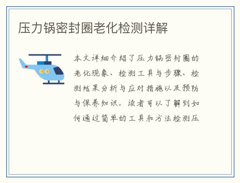 压力锅密封圈老化检测详解