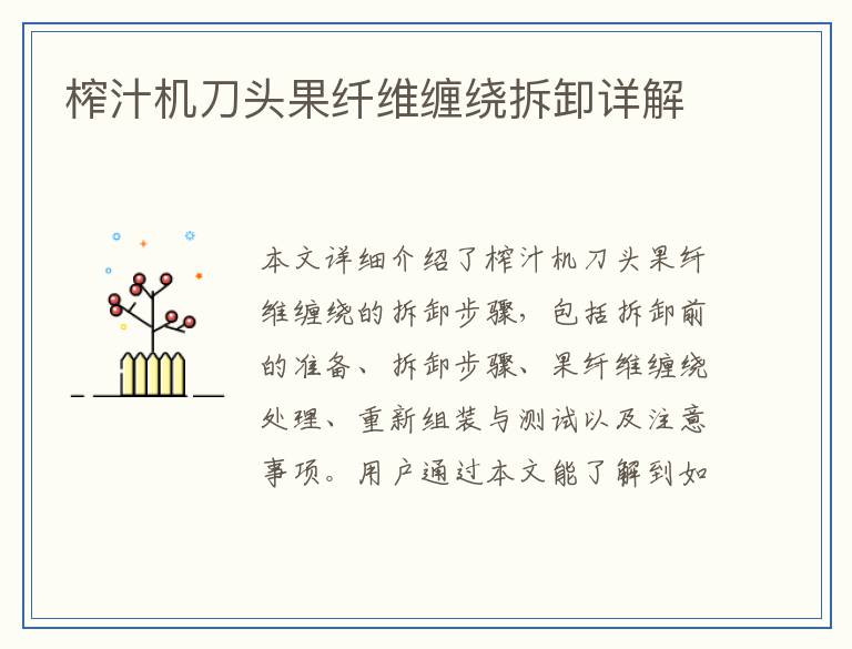 榨汁机刀头果纤维缠绕拆卸详解