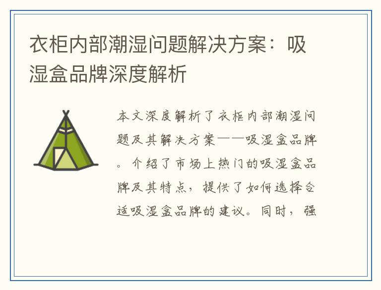 衣柜内部潮湿问题解决方案：吸湿盒品牌深度解析